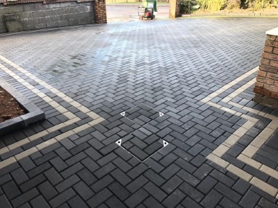 New Paved Driveway With Charcoal Block Paving