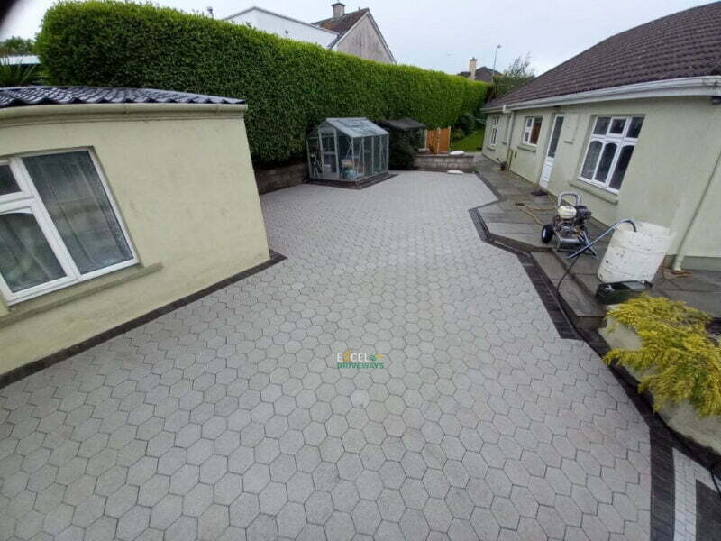 Driveway with Block Paving and Patio with Hexagon Paving in Youghal, Co. Cork