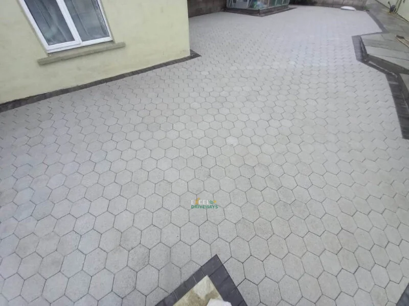Driveway with Block Paving and Patio with Hexagon Paving in Youghal, Co. Cork