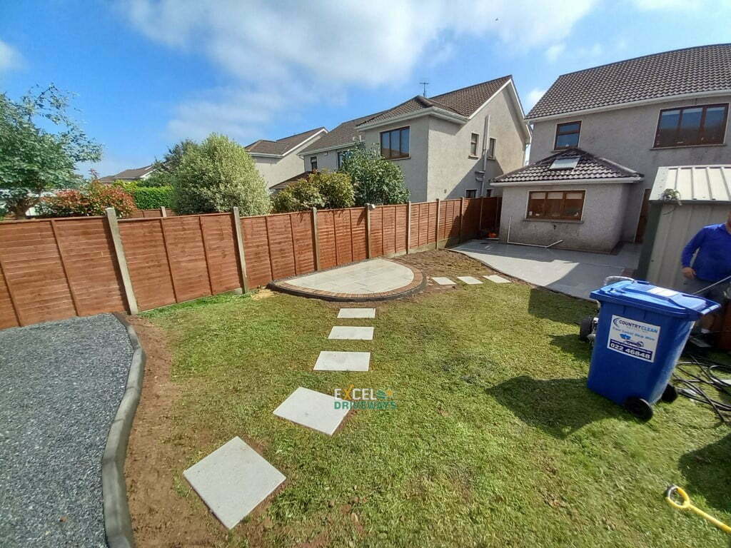 Silver Granite Patio with Rustic Border and Raised Flower Beds in Carrigaline Co. Cork 9