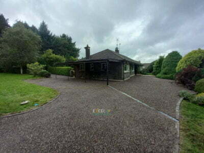 Tar and Chip Driveway with Gold Granite Paved Patio and Pathway in Cork City