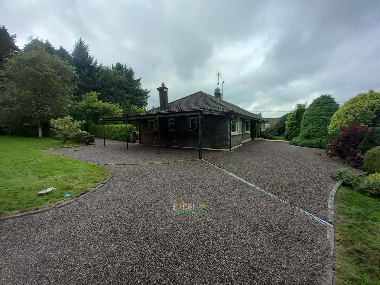 Tar and Chip Driveway with Gold Granite Paved Patio and Pathway in Cork City 10