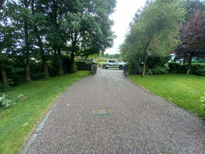 Tar and Chip Driveway with Gold Granite Paved Patio and Pathway in Cork City