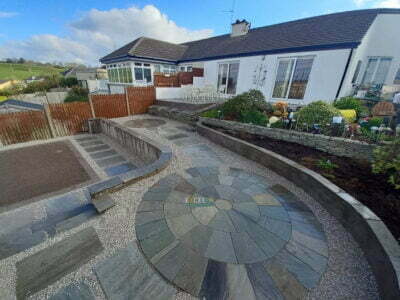 Multi-Tiered Indian Sandstone Patio in Minane Bridge, Co. Cork