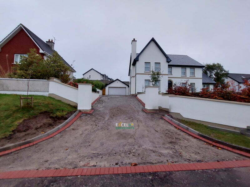 Tarmac Driveway with Red Roadstone Paved Border in Cobh, Co. Cork