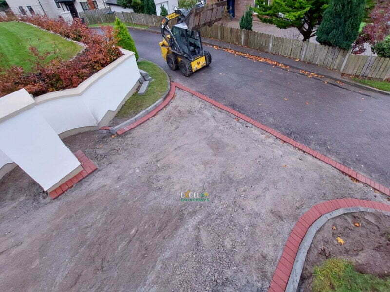 Tarmac Driveway with Red Roadstone Paved Border in Cobh, Co. Cork