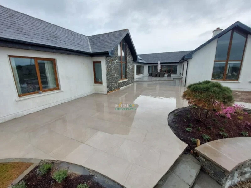 Porcelain Tiled Patio with Landscaping Project in East Cork