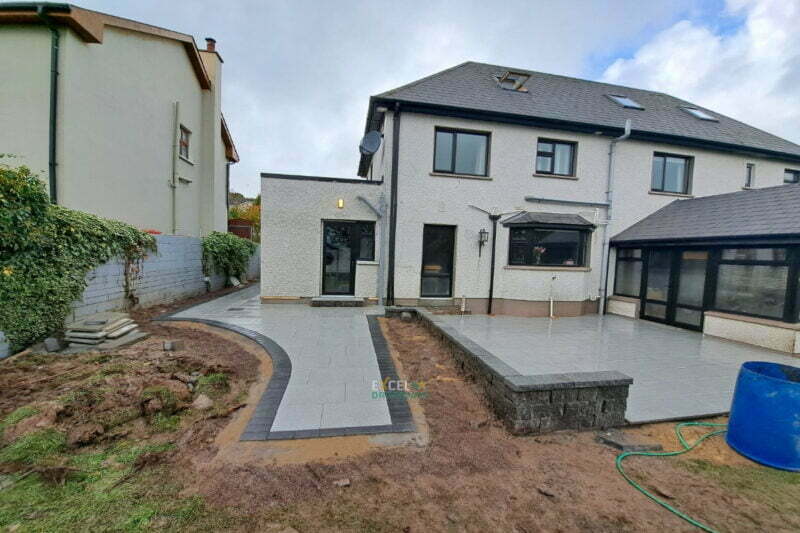 Patio with Silver Granite Slabs, Charcoal Border and Connemara Walling in Glanmire, Co. Cork (5)