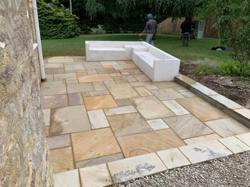Indian Sandstone Patio with Concrete Seating Area in Cork City