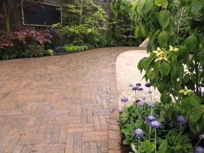 retro brick paved driveway cork 1