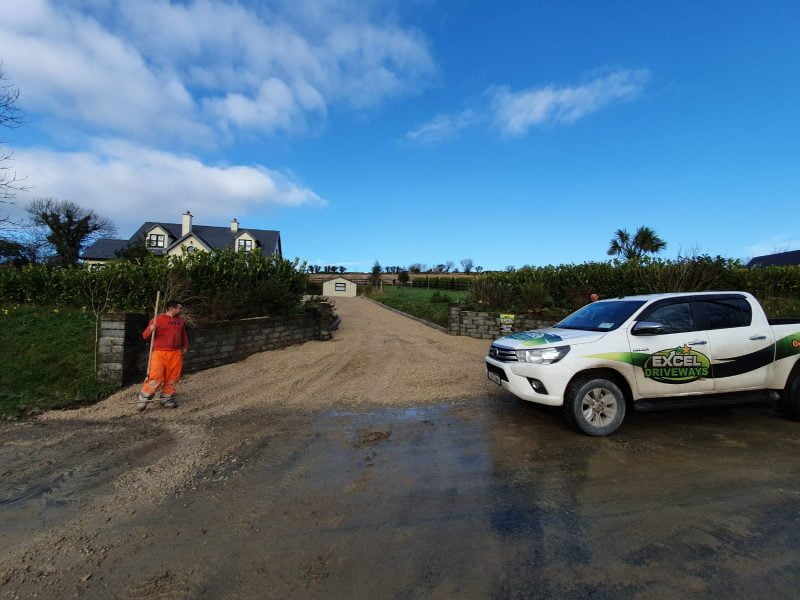 Tar and chip driveway installation in Bantry