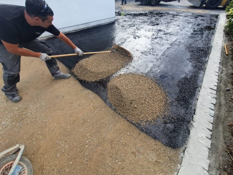 Installing tar and chip in Mallow, North Cork